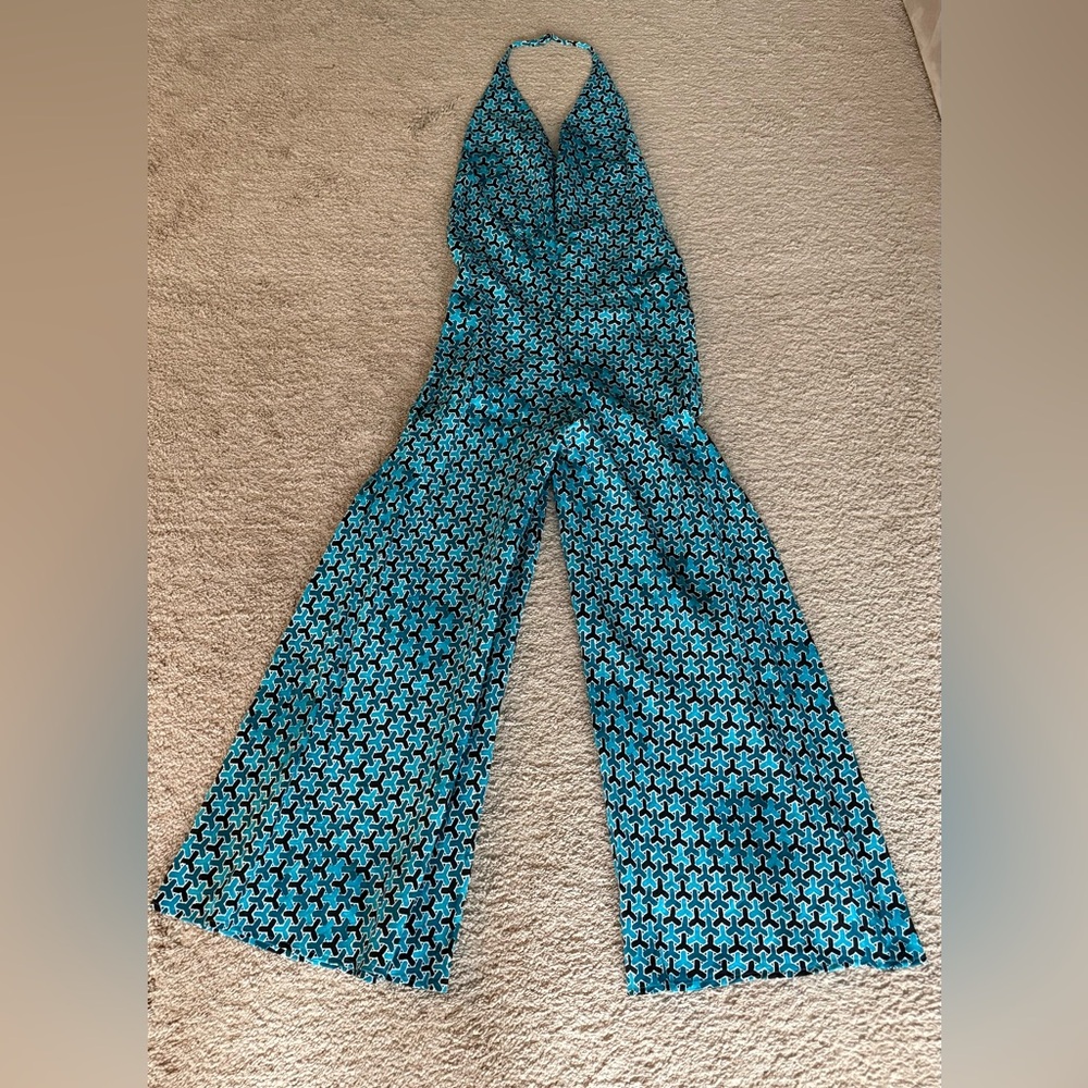 Banana Republic Teal and Black Patterned Jumpsuit- White Lotus Collection - Picture 9 of 10